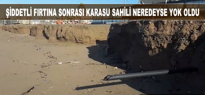 Şiddetli fırtına sonrası Karasu sahili neredeyse yok oldu