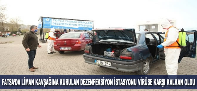 Fatsa Belediyesi'nin Liman Kavşağı’na kurduğu Dezenfeksiyon İstasyonu virüse karşı kalkan oldu