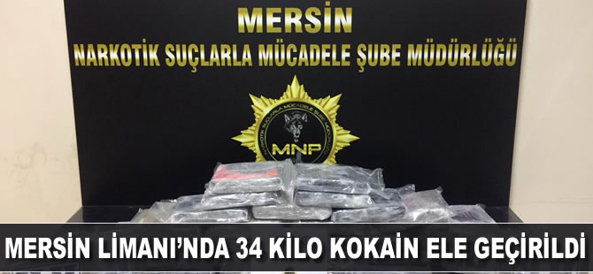 Mersin Limanı'nda 34 kilo kokain ele geçirildi