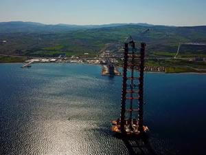 Çanakkale Boğaz Köprüsü’nün ayakları 250 metreye ulaştı