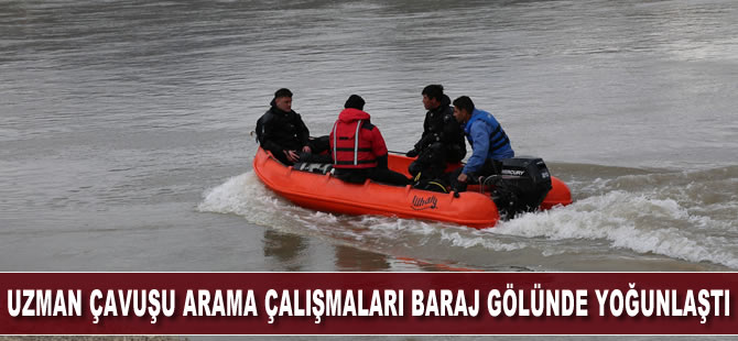 Kayıp Uzman Çavuş'u arama çalışmaları baraj gölünde yoğunlaştı