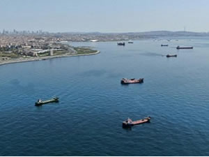 Yük bulamayan gemiler Zeytinburnu açıklarına demirledi