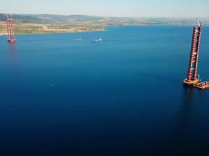 Çanakkale Boğaz Köprüsü'nün kuleleri 270 metreye ulaştı