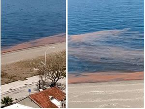 Kurşunlu'da deniz turuncuya döndü