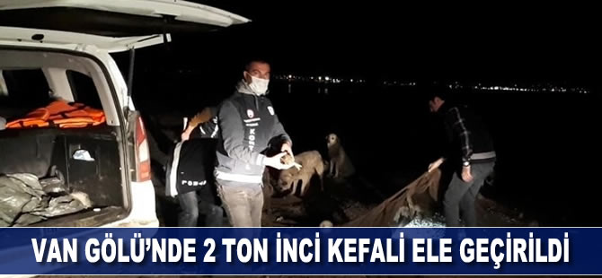 Van Gölü’nde 2 ton kaçak inci kefali ele geçirildi