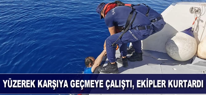 Yüzerek karşıya geçmeye çalıştı, ekipler kurtardı