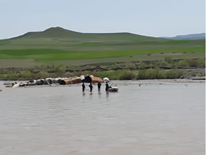 Aras nehrine düşen şahsın cesedine ulaşıldı