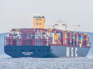 Dev konteyner gemisi MSC OSCAR, Çanakkale Boğazı'ndan geçiş yaptı