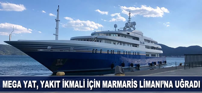 92 metrelik mega yat yakıt ikmali için Marmaris Limanına uğradı