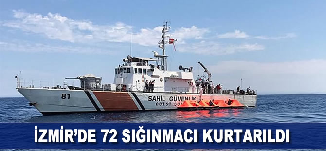 İzmir’de 72 sığınmacı kurtarıldı