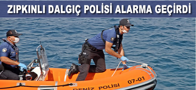 Zıpkınlı dalgıç, polisi alarma geçirdi