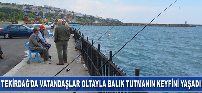 Vatandaşlar oltayla balık tutmanın keyfini yaşadı
