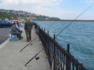 Vatandaşlar oltayla balık tutmanın keyfini yaşadı