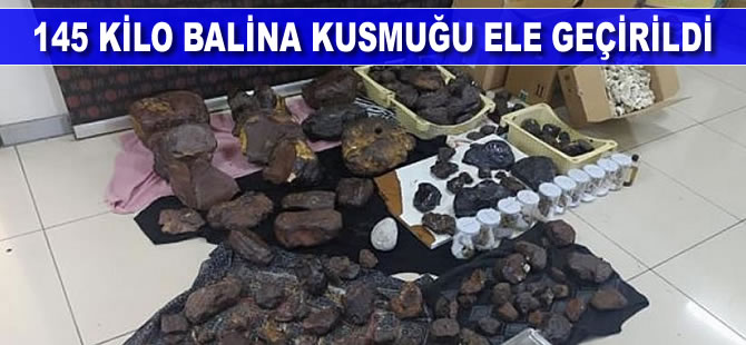 145 kilo balina kusmuğu ele geçirildi