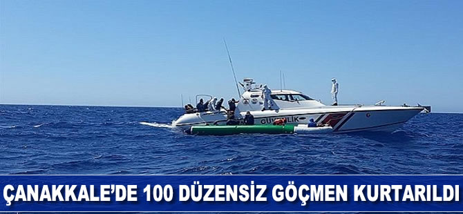 Çanakkale’de 100 düzensiz göçmen kurtarıldı