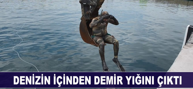 Denizden demir yığını çıktı