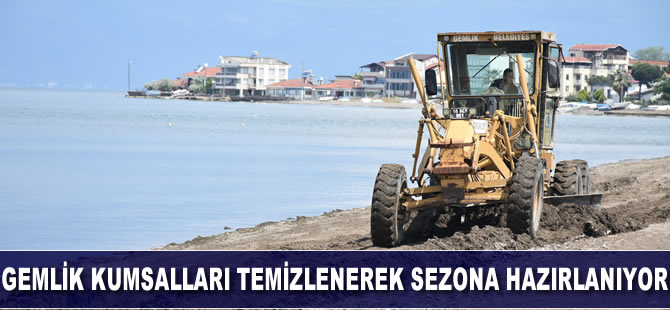 Gemlik kumsalları temizlenerek sezona hazırlanıyor
