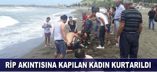 Rip akıntısına kapılan kadın böyle kurtarıldı