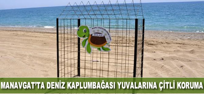 Manavgat'ta deniz kaplumbağası yuvalarına çitli koruma