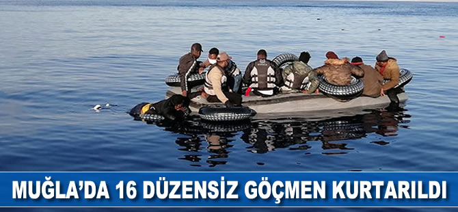 Muğla'da 16 düzensiz göçmen kurtarıldı