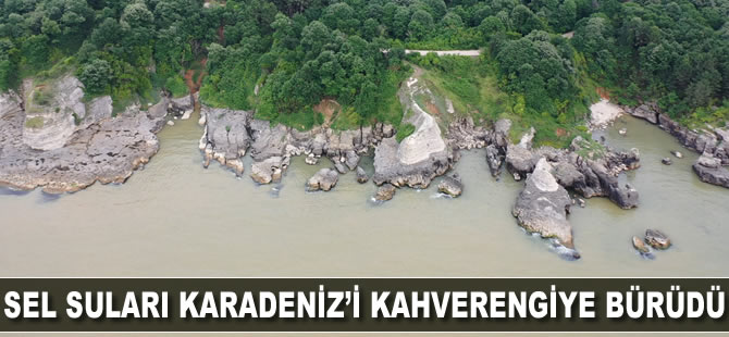 Sel suları Karadeniz’i kahverengiye bürüdü