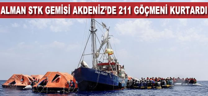 Alman STK gemisi Akdeniz'de 211 göçmeni kurtardı