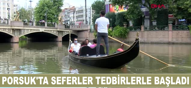 Porsuk Çayı'nda gondol ve bot seferleri, tedbirlerle başladı
