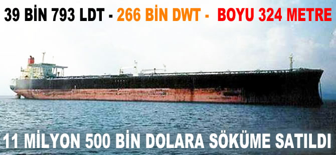 M/V PACIFIC RUGBY, 11 milyon 500 bin dolara gemi geri dönüşüm şirketine satıldı