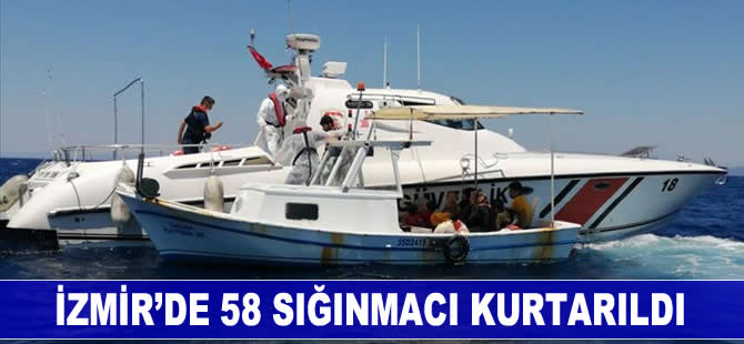 İzmir'de Türk karasularına geri itilen 58 sığınmacı kurtarıldı
