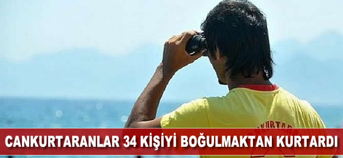 Cankurtaranlar hafta sonu 34 kişiyi boğulmaktan kurtardı
