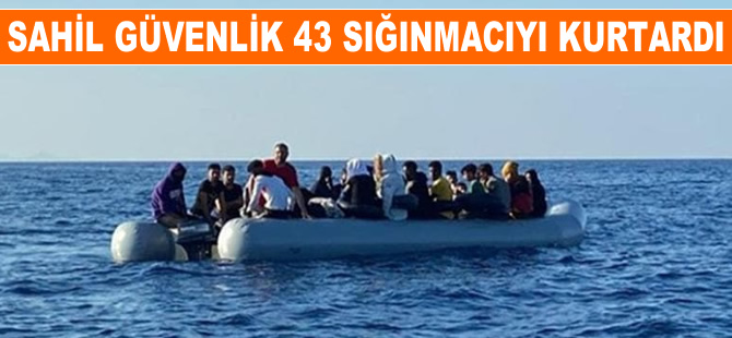 Sahil Güvenllik, Türk karasularına itilen 43 sığınmacıyı kurtardı