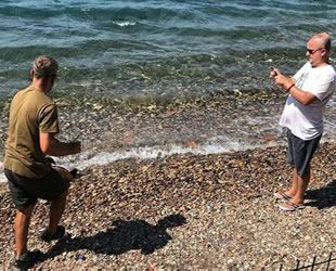 Amatör balıkçı oltayla vatos cinsi balık tuttu