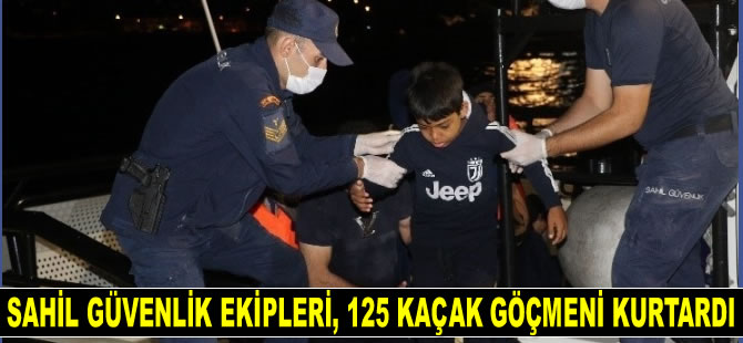 Sahil Güvenlik ekipleri, Foça’da 125 kaçak göçmeni kurtardı