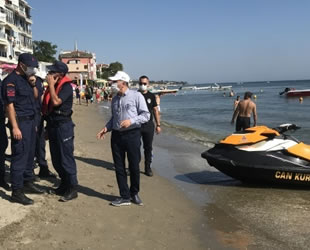 Kumburgaz'da yüzme alanında jet-ski ve sürat teknesi denetimi yapıldı