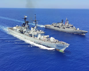 Türk ve İtalyan donanmasından 3 gemi, Doğu Akdeniz’de eğitim yaptı