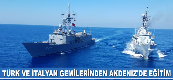 Türk ve İtalyan donanmasından 3 gemi, Doğu Akdeniz’de eğitim yaptı