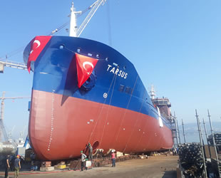 Nakkaş Denizcilik için inşa edilen Tarsus isimli tanker, denize indirildi