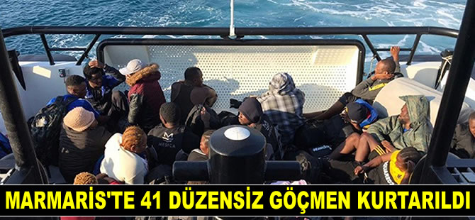 Marmaris’te 41 düzensiz göçmen kurtarıldı