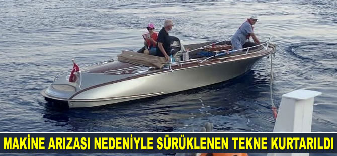 Makine arızası nedeniyle sürüklenen tekneyi Kıyı Emniyeti ekipleri kurtardı