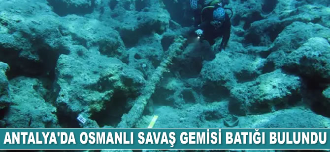 Antalya'da Osmanlı savaş gemisi batığı bulundu