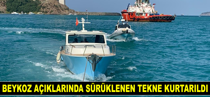 Beykoz açıklarında sürüklenen tekne kurtarıldı