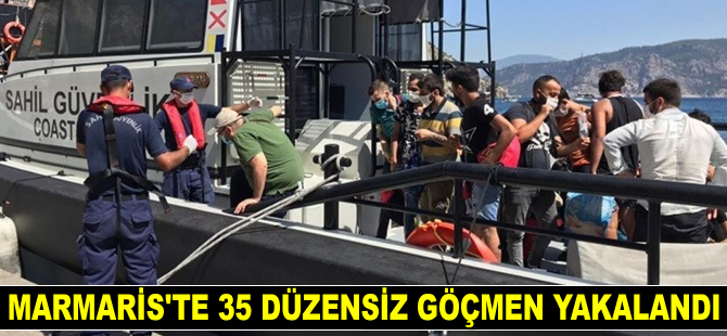 Marmaris’te 35 düzensiz göçmen yakalandı