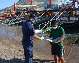 Sahil Güvenlik ekipleri, plaj ve tur teknelerinde koronavirüs denetimi yaptı