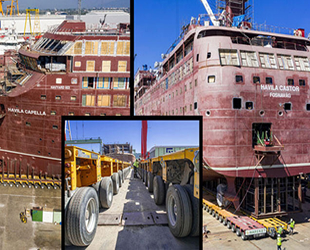 'Havila Castor' ve 'Havila Capella' isimli yolcu gemileri 1600 lastik üzerinde denize taşındı