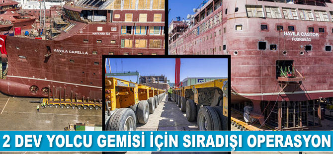 'Havila Castor' ve 'Havila Capella' isimli yolcu gemileri 1600 lastik üzerinde denize taşındı