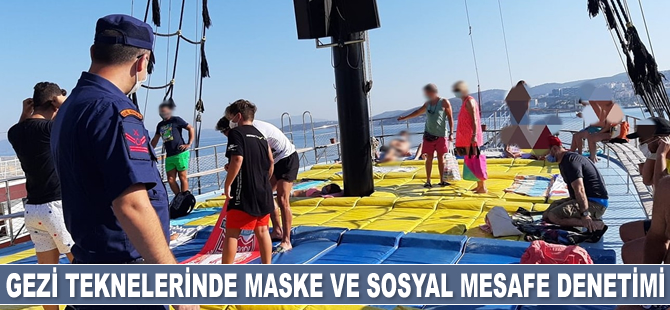 Gezi teknelerinde maske ve sosyal mesafe denetimi yapıldı