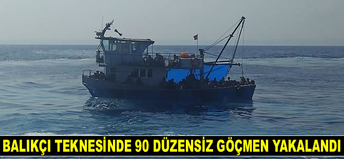 Mersin'de balıkçı teknesinde 90 düzensiz göçmen yakalandı