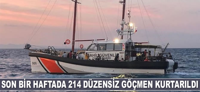 Sahil Güvenlik, son bir haftada 214 düzensiz göçmen kurtardı