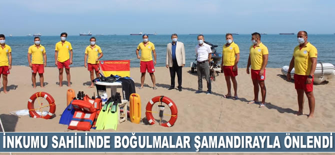 İnkumu sahilinde boğulmalar şamandırayla önlendi