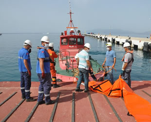 Ege Port Limanı'nda deniz kirliliğine müdahale tatbikatı yapıldı